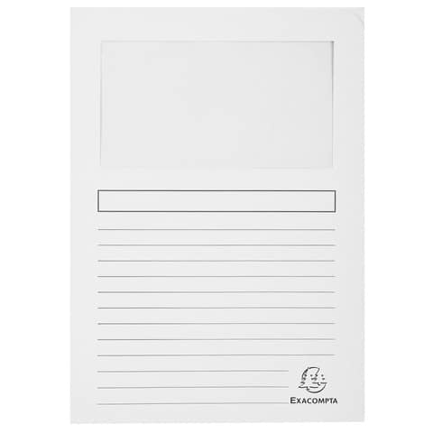 Cartelline con finestra Exacompta Forever® A4 cartoncino 120 g/m² bianco conf. da 100 - 50110E
